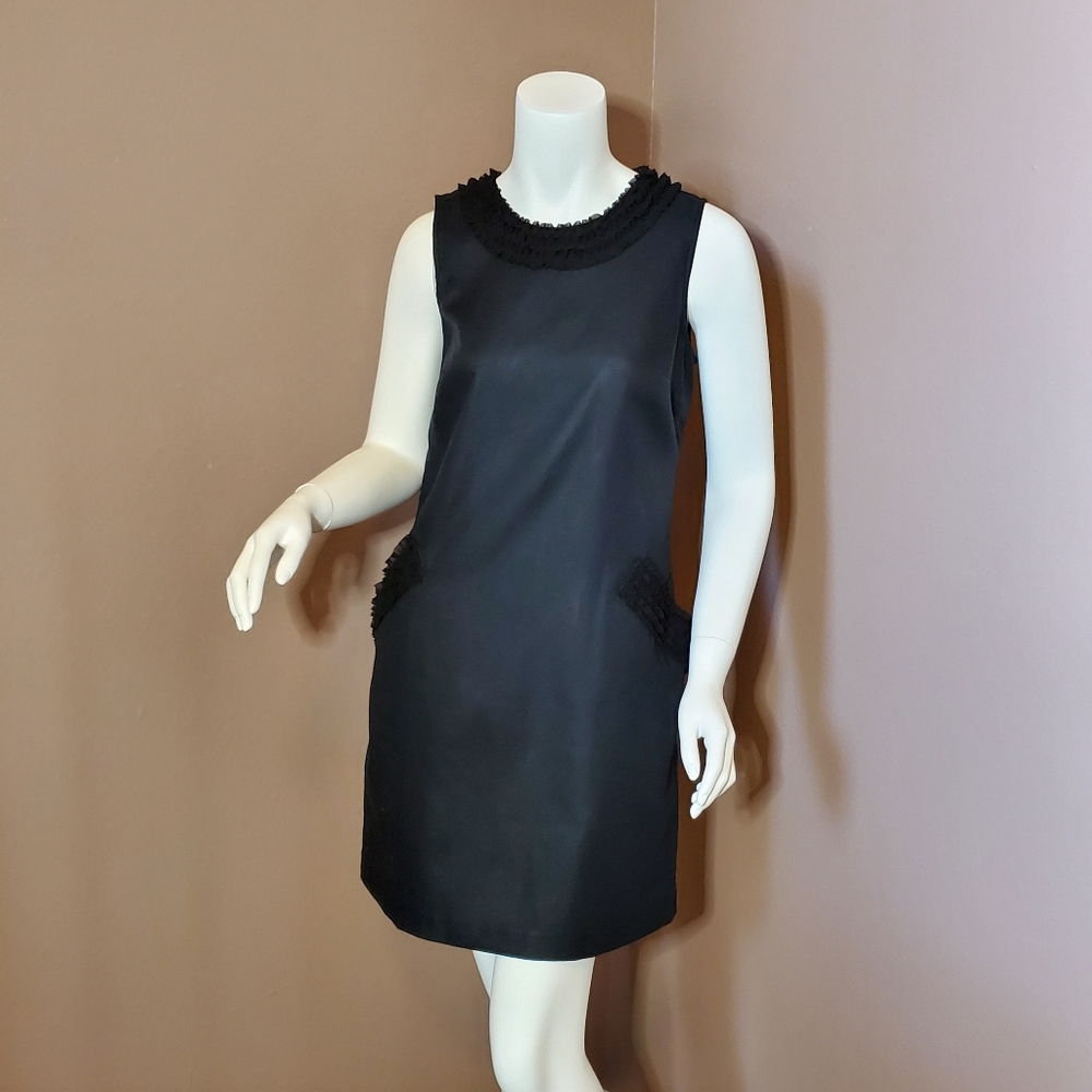 LOFT black cotton shift dress 4P